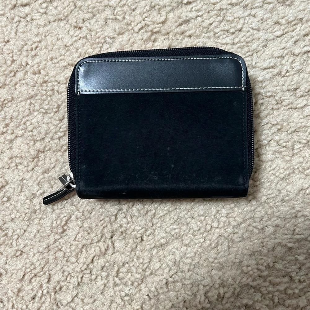 Black zippered wallet